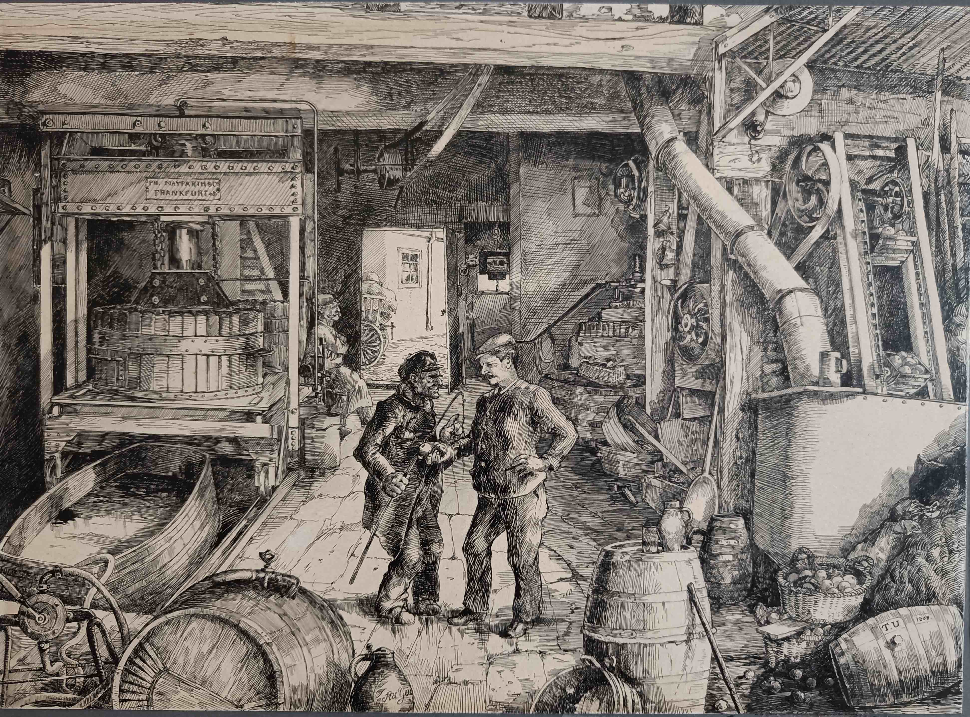 Historische Aufnahme des gelben Hauses im Br&uuml;ckenviertel